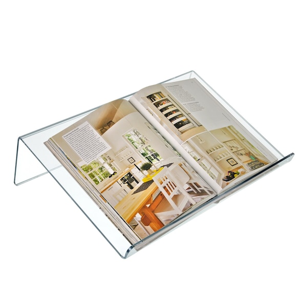 Acrylic Book Stand Holder 3/16" Thick, Size: 18"W x 12"D x 5"H